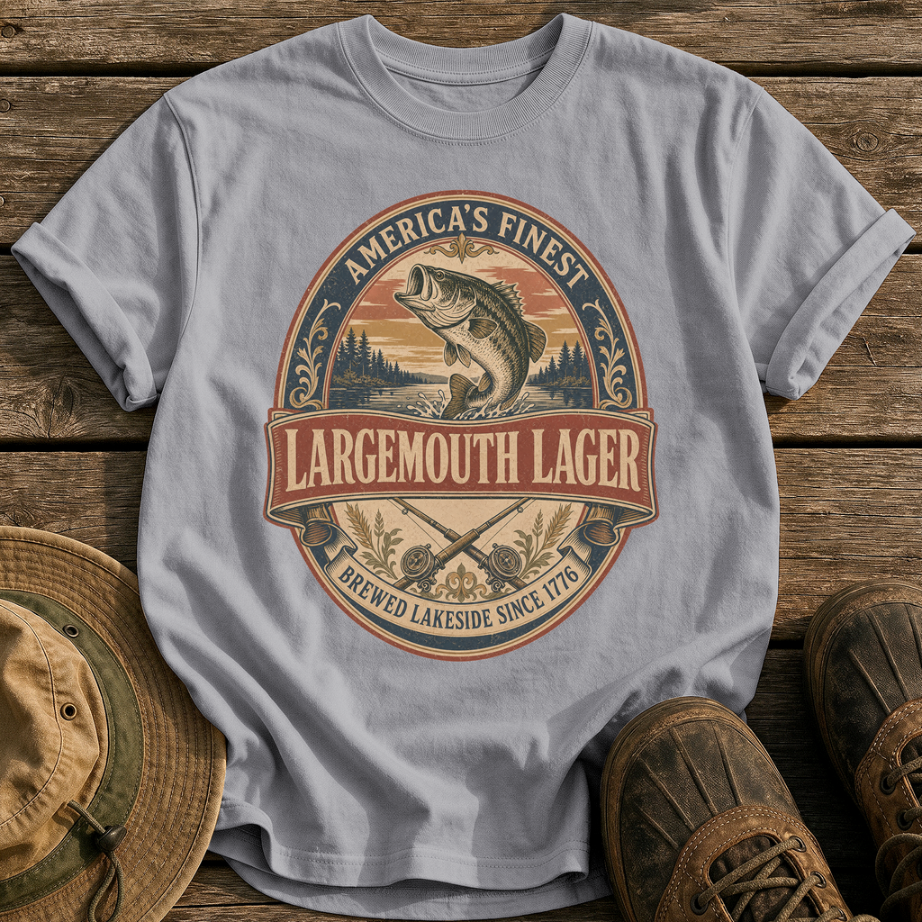 Largemouth Lager tee - Grey - front