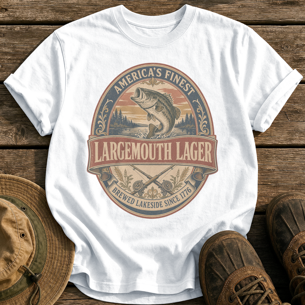 Largemouth Lager tee - White - front
