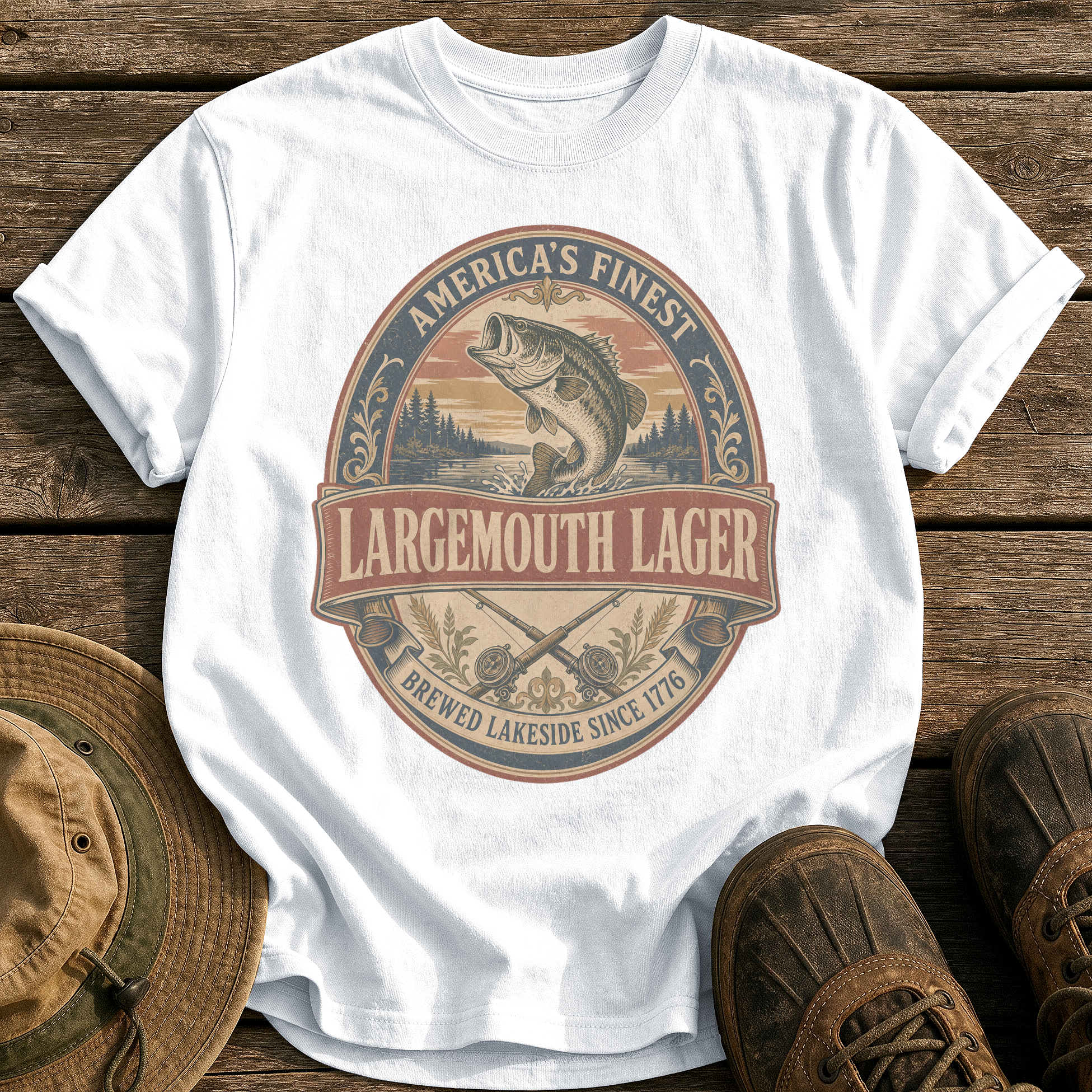 Largemouth Lager tee - White - front