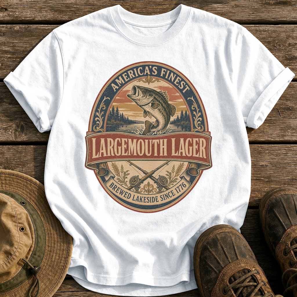 Largemouth Lager tee - White - front