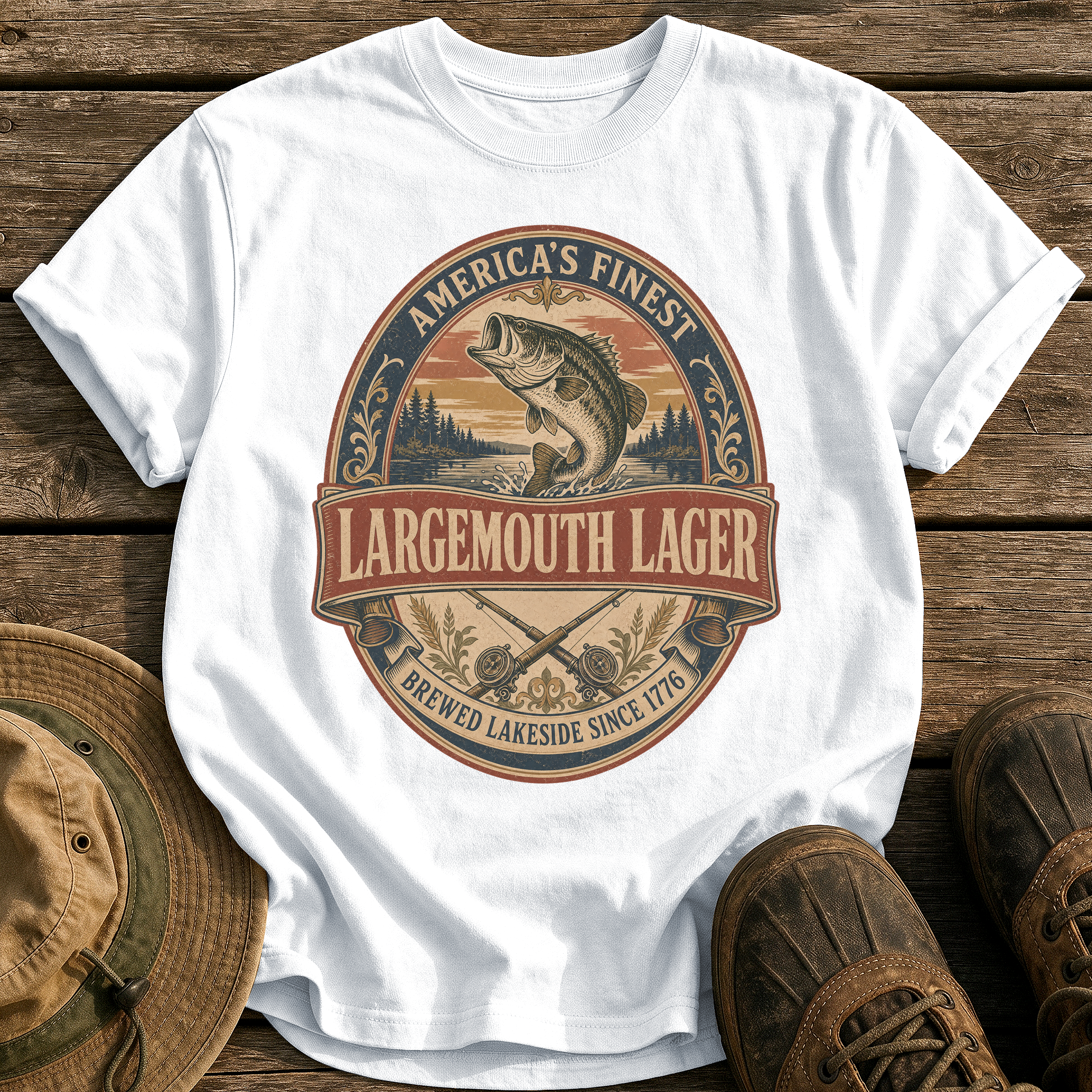 Largemouth Lager tee - White - front