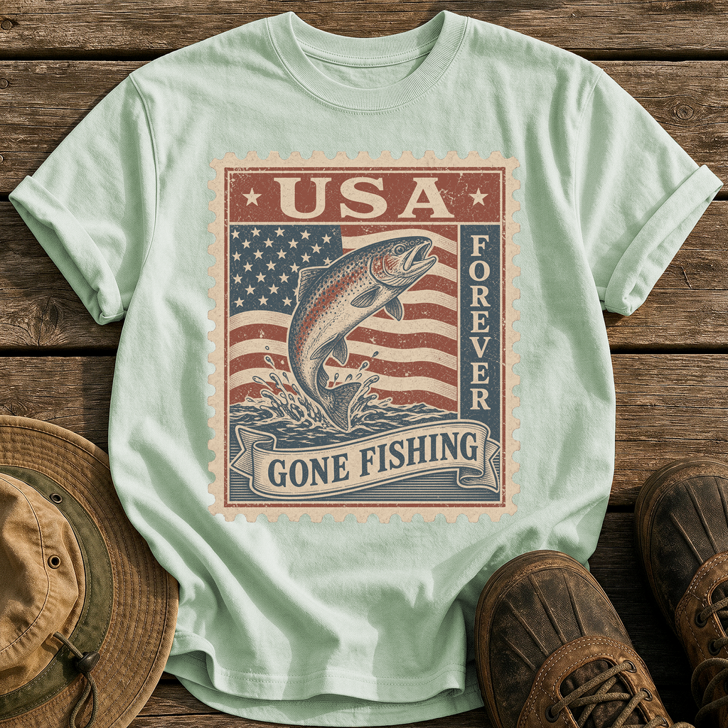 USA Forever Fishing Stamp tee - Bay - front