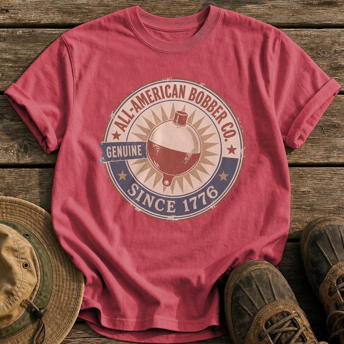 All-American Bobber Co. tee - Chili - front
