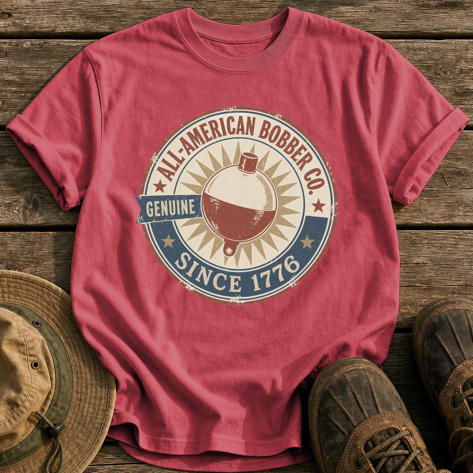 All-American Bobber Co. tee - Chili - front