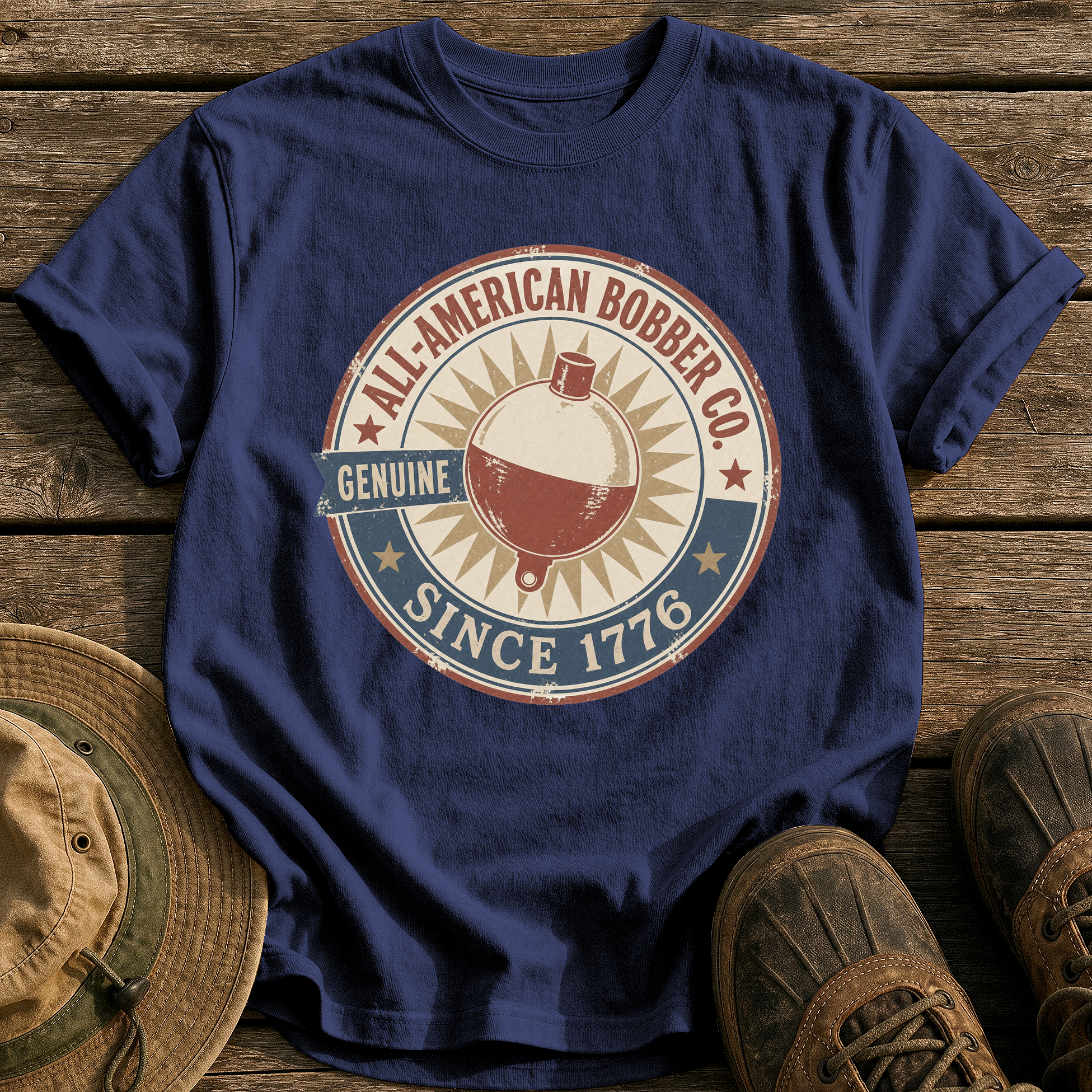 All-American Bobber Co. tee - True Navy - front