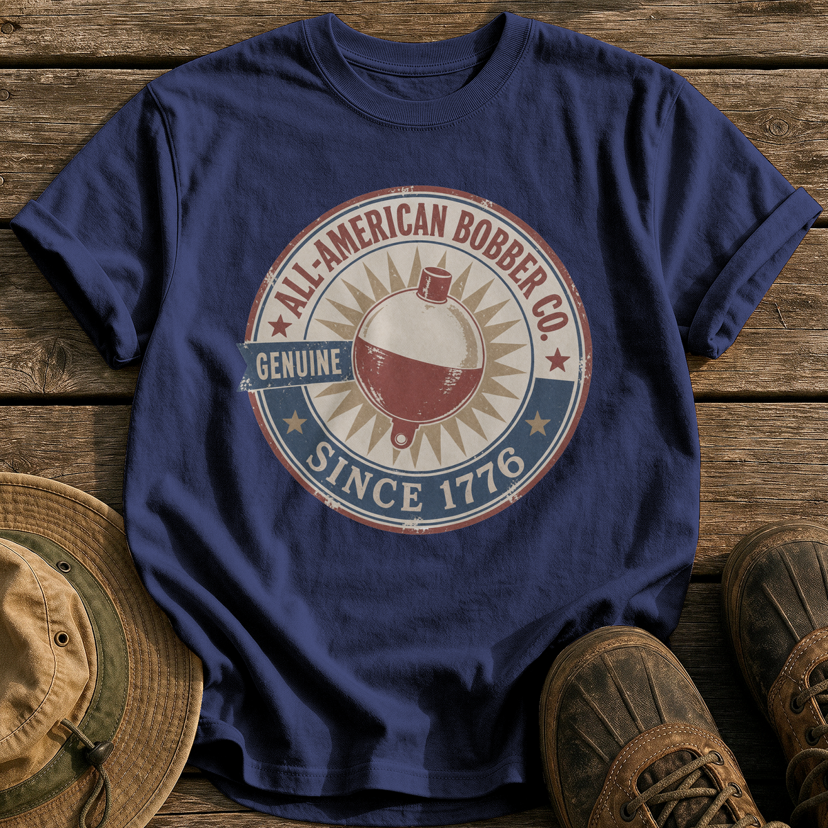 All-American Bobber Co. tee - True Navy - front
