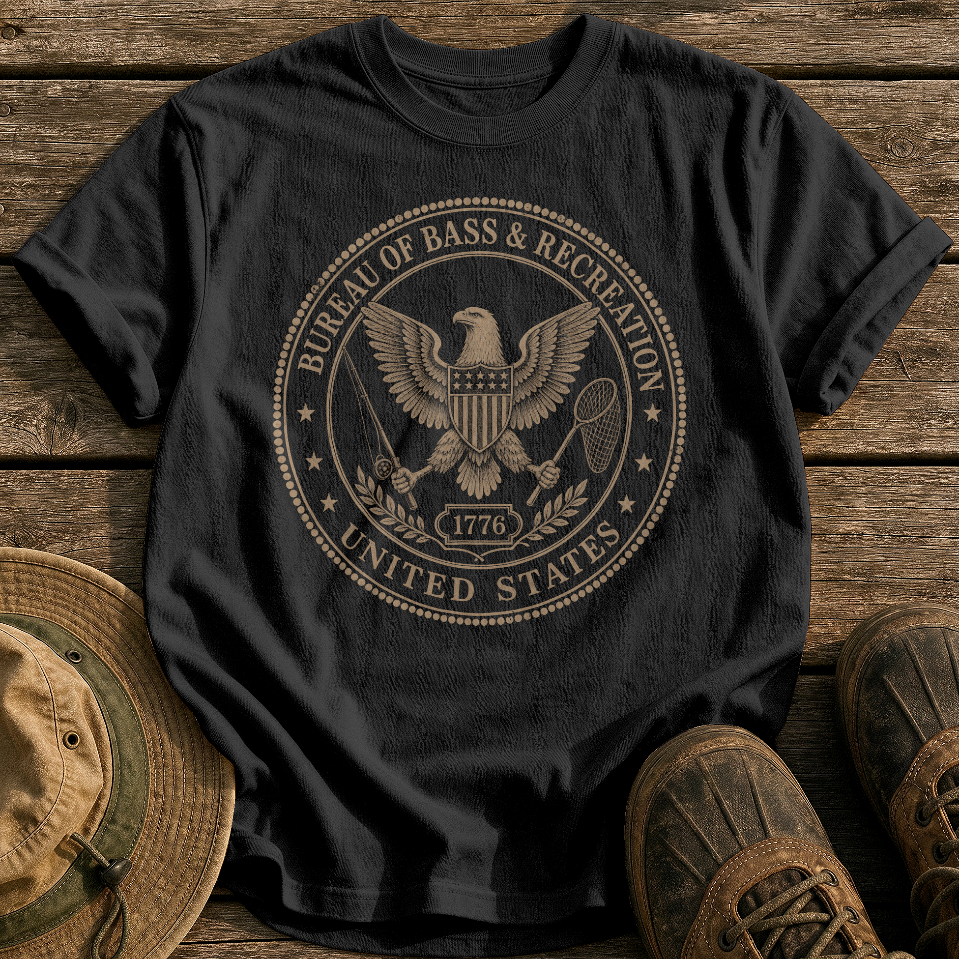 Bureau of Bass tee - Black - front