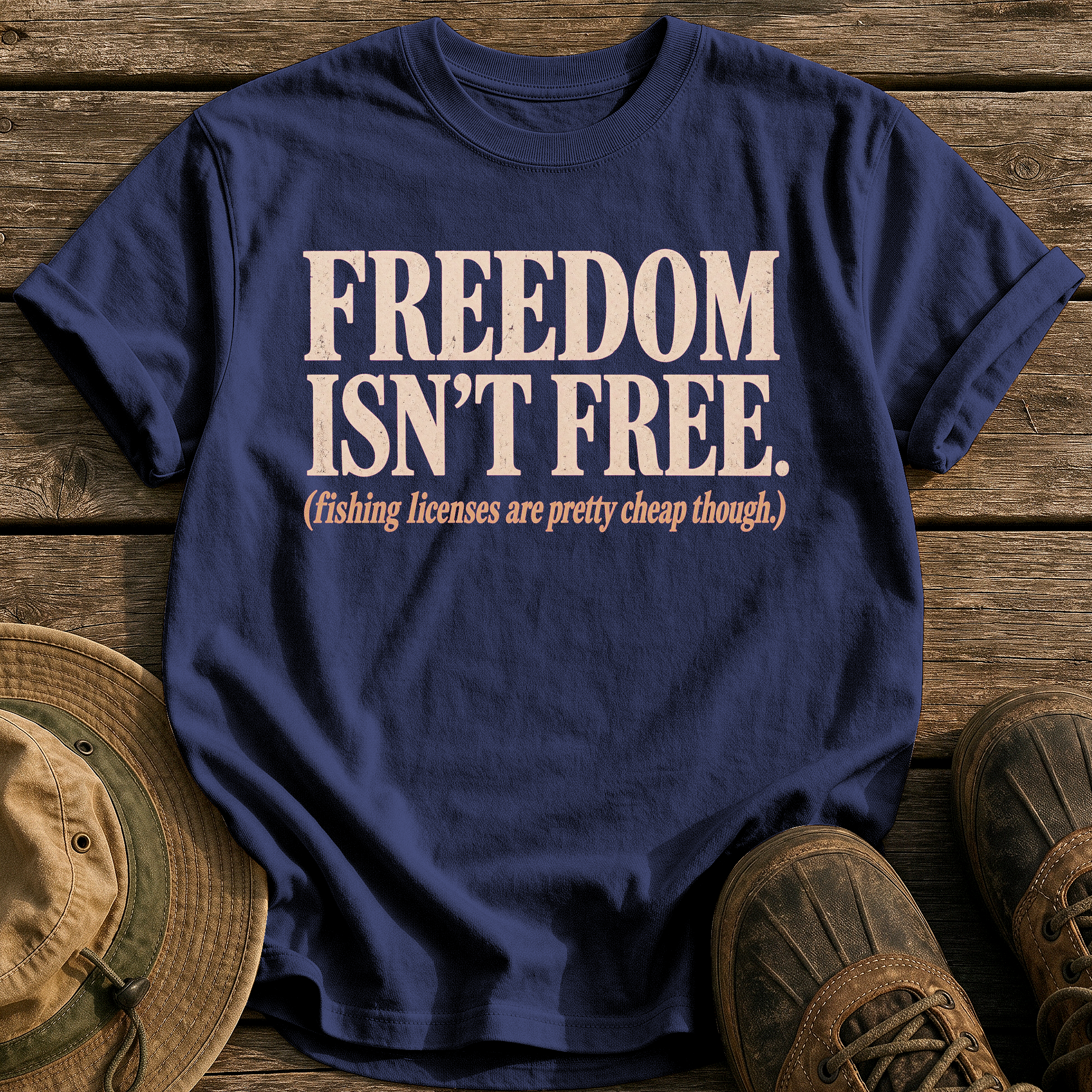 Freedom Isn't Free tee - True Navy - front