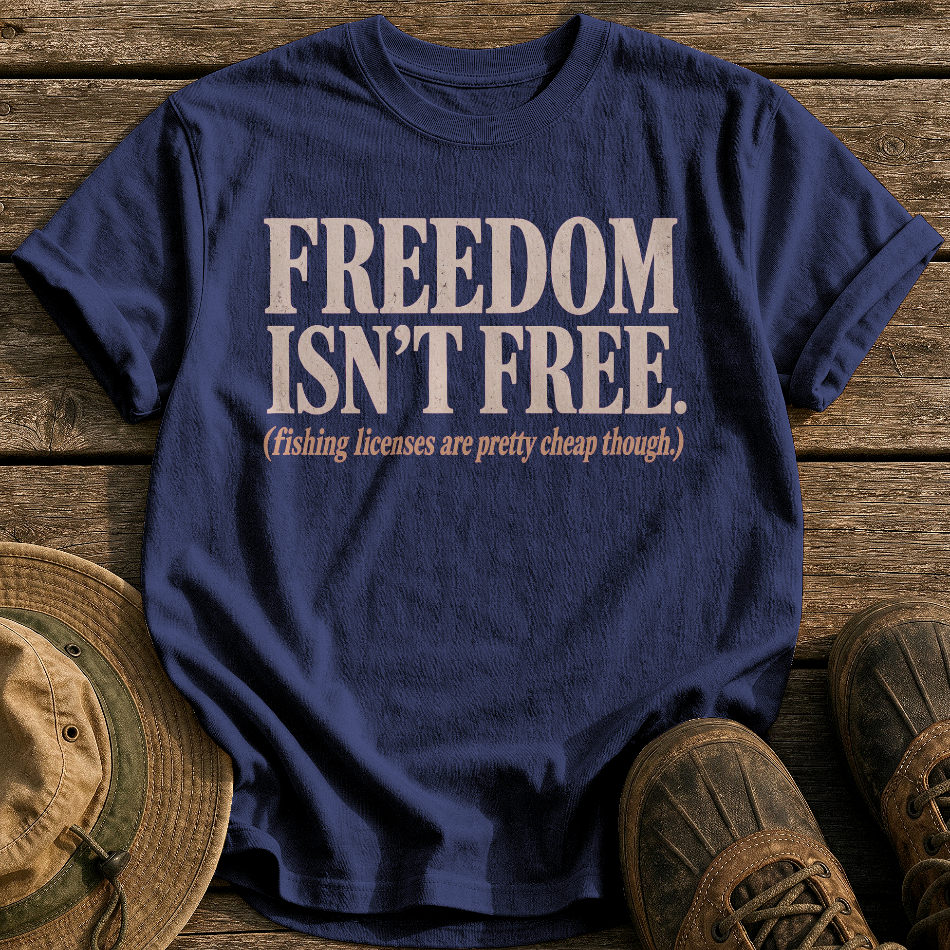 Freedom Isn't Free tee - True Navy - front