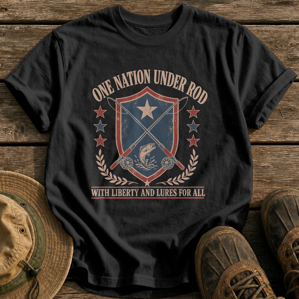 One Nation Under Rod tee - Black - front
