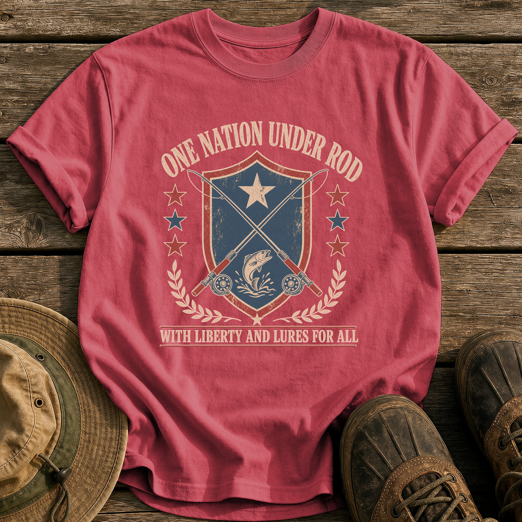 One Nation Under Rod tee - Chili - front