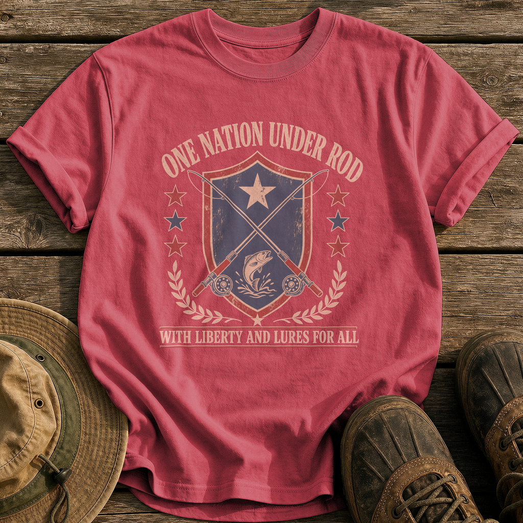 One Nation Under Rod tee - Chili - front