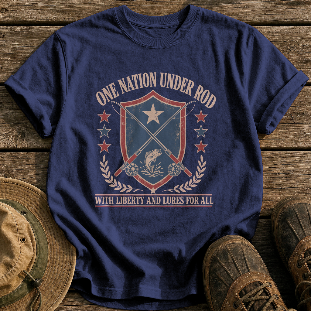 One Nation Under Rod tee - True Navy - front