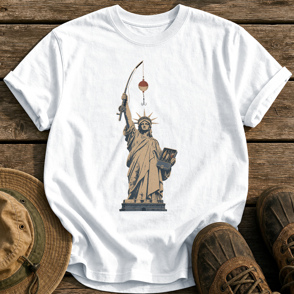 Lady Liberty's Rod tee - White - front