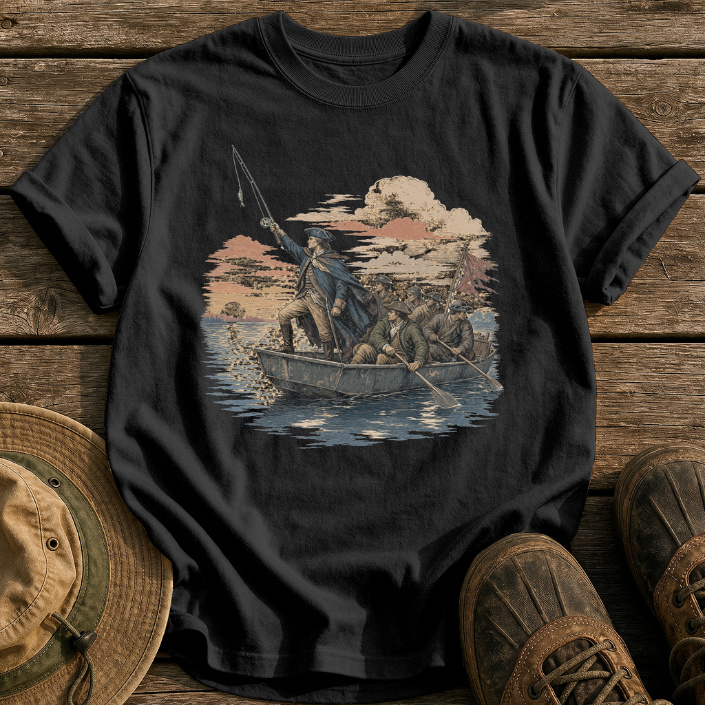 Crossing the Delaware tee - Black - front