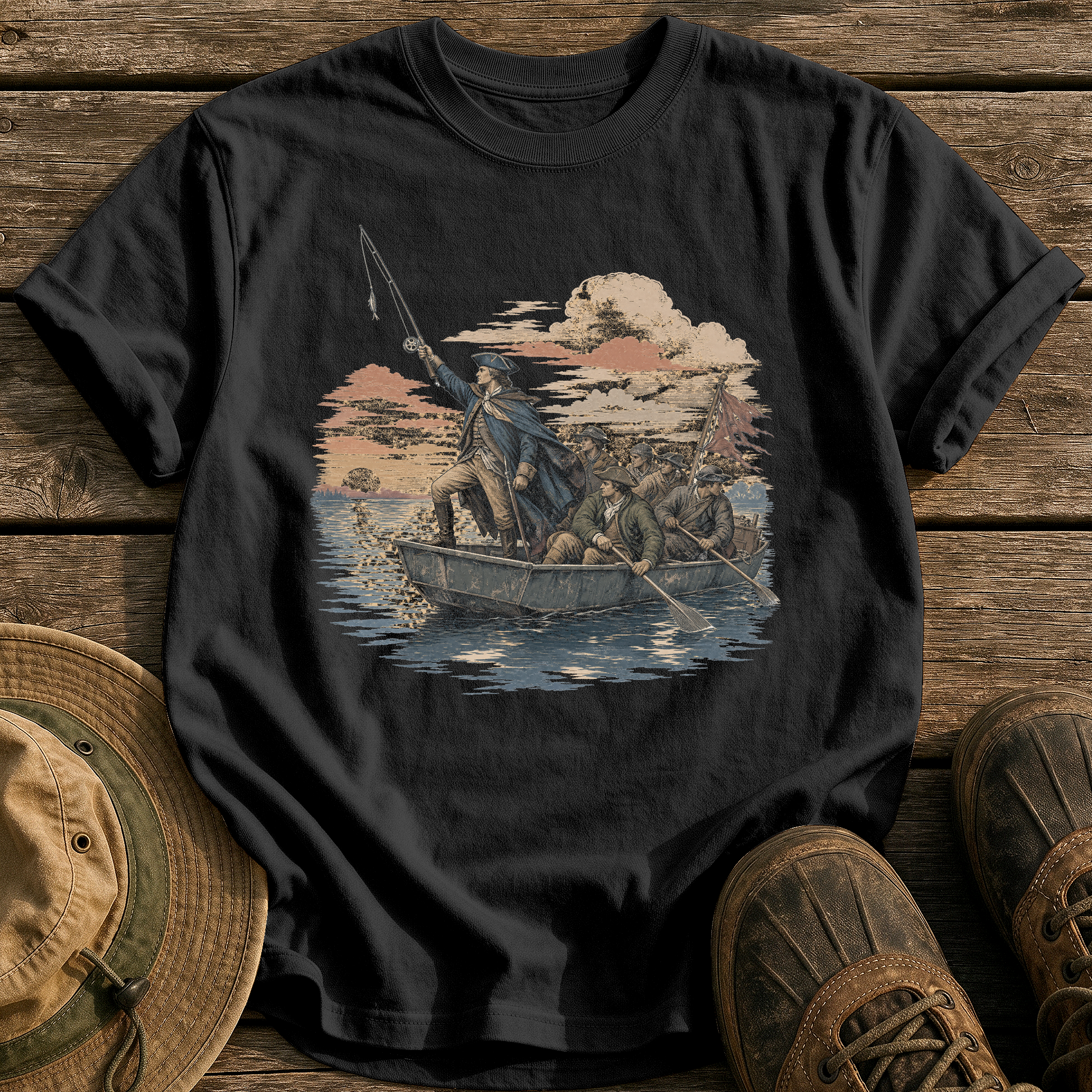 Crossing the Delaware tee - Black - front