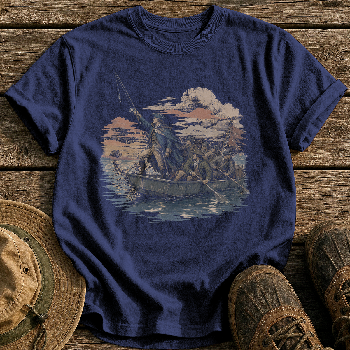 Crossing the Delaware tee - True Navy - front