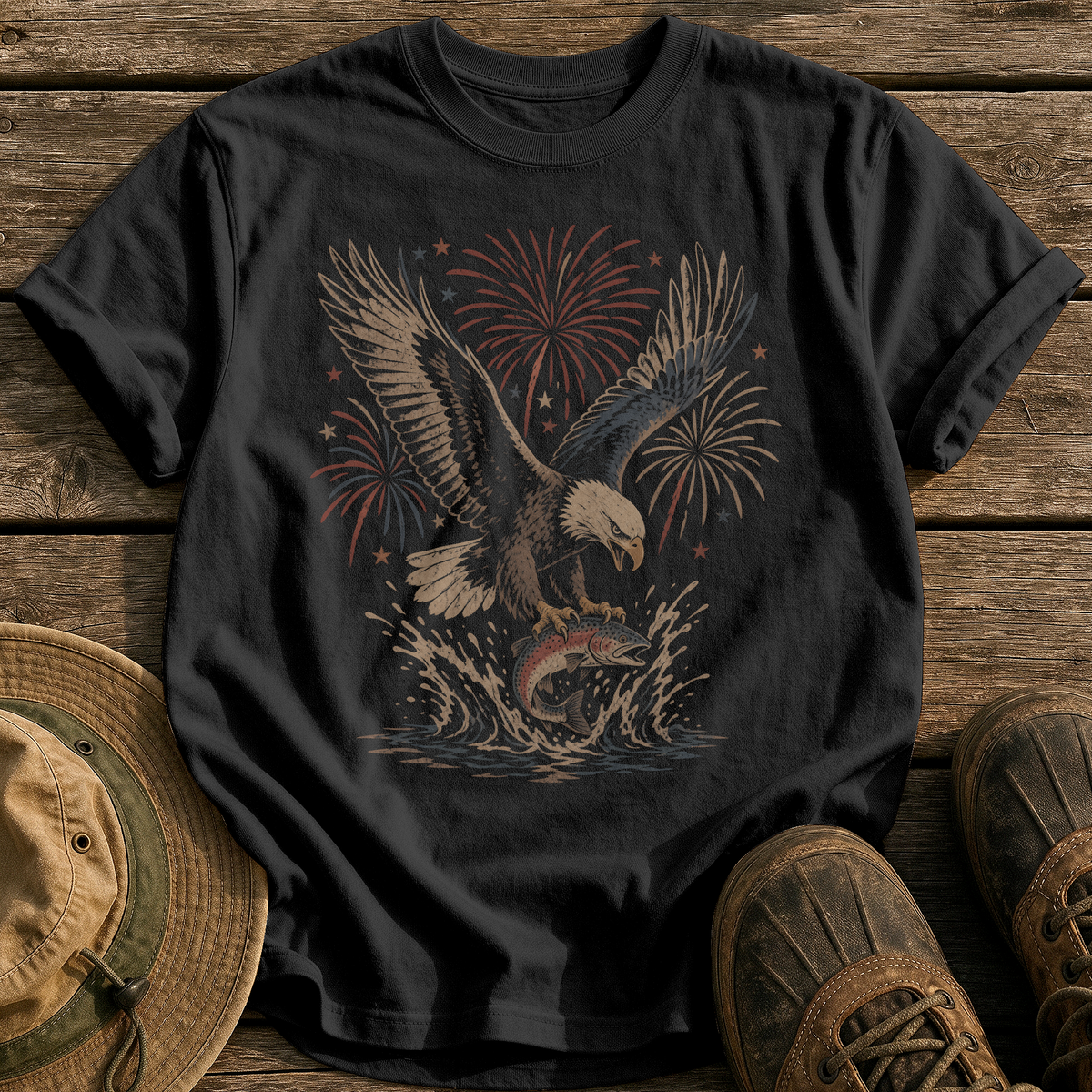 Eagle's Catch tee - Black - front