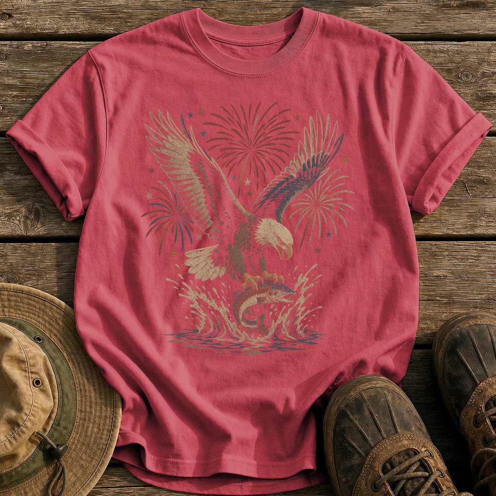 Eagle's Catch tee - Chili - front