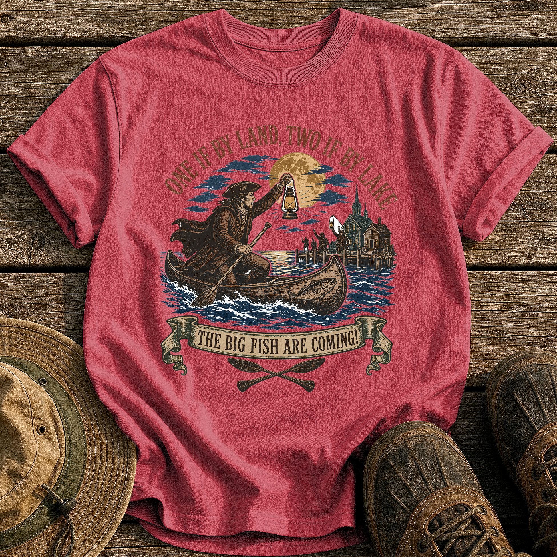 Paul Revere's Ride tee - Chili - front