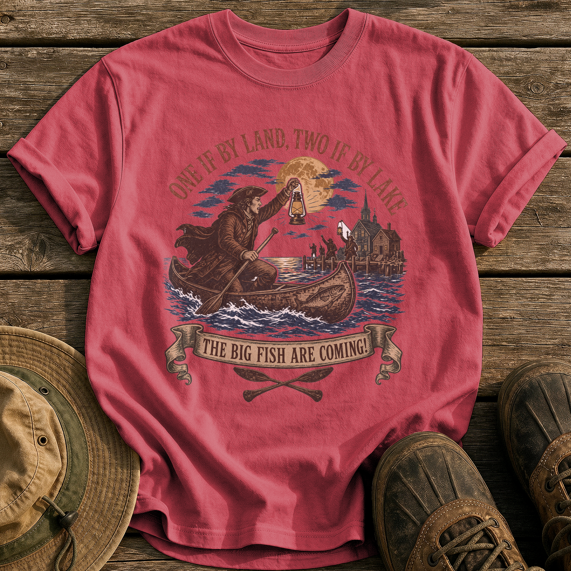 Paul Revere's Ride tee - Chili - front