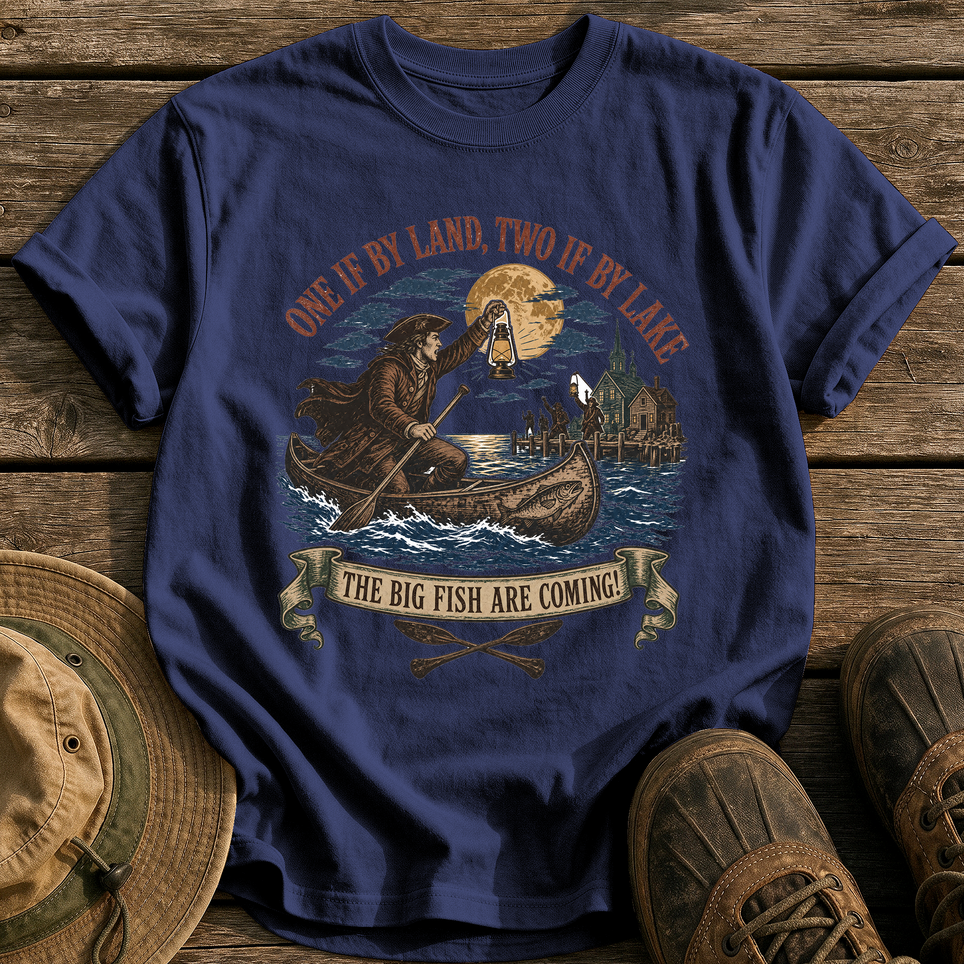 Paul Revere's Ride tee - True Navy - front