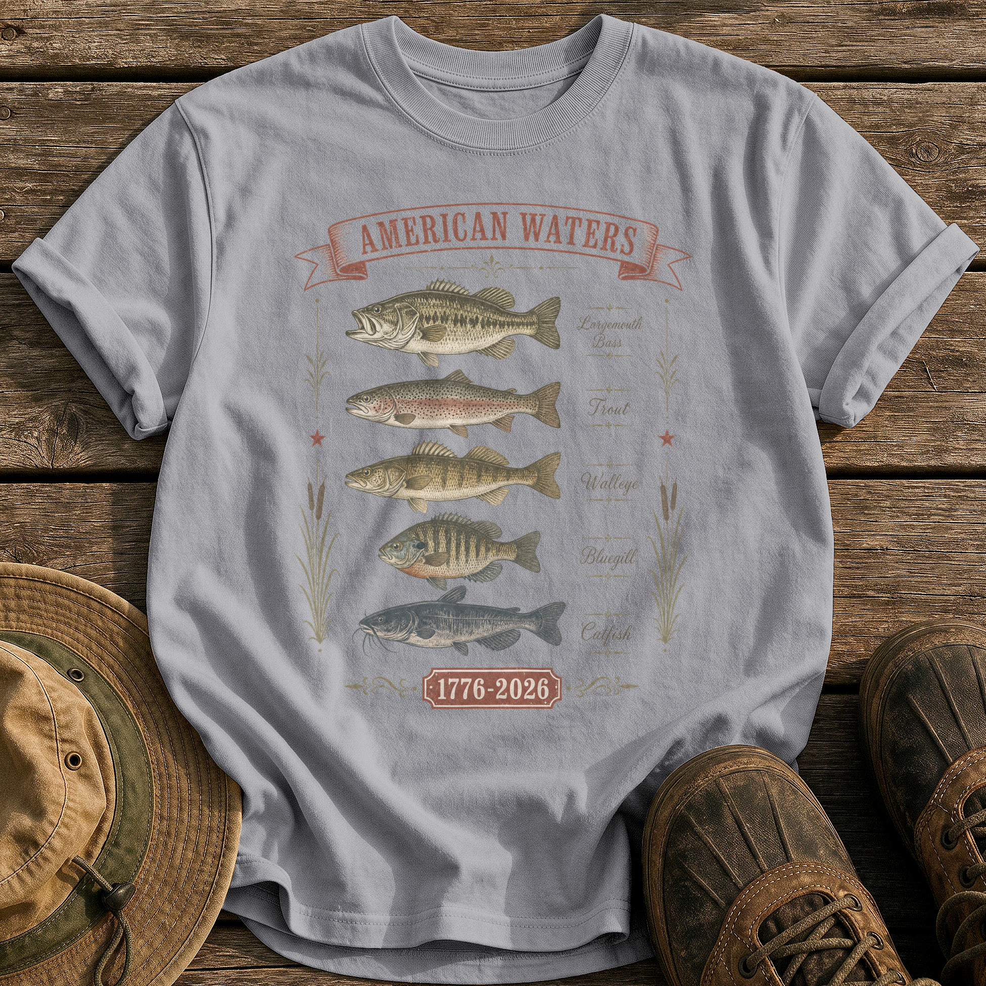 American Waters Field Guide tee - Grey - front