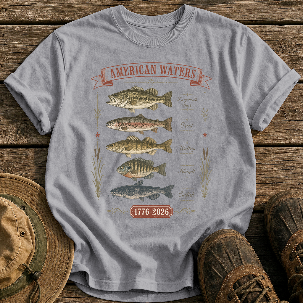 American Waters Field Guide tee - Grey - front