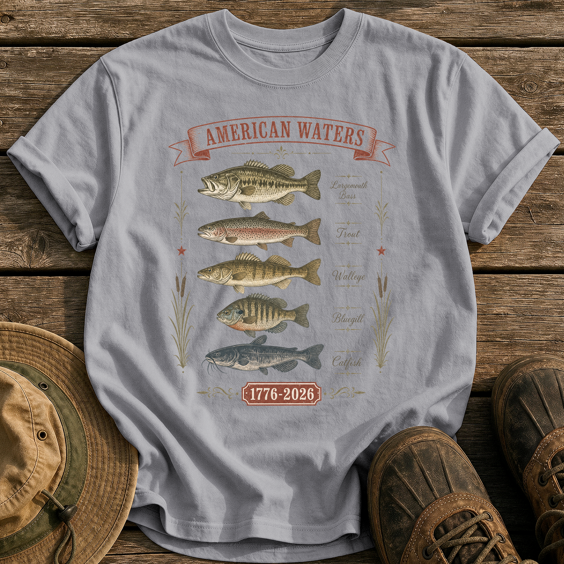 American Waters Field Guide tee - Grey - front
