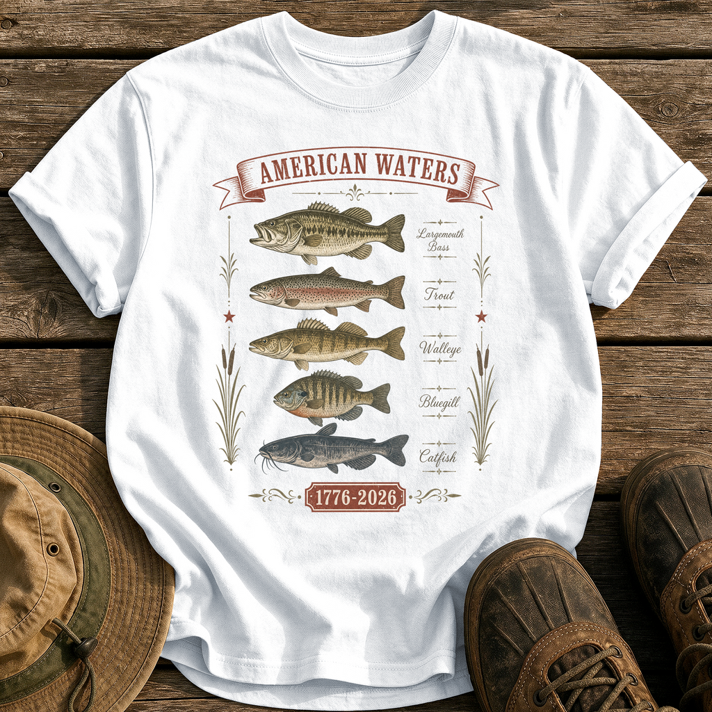 American Waters Field Guide tee - White - front