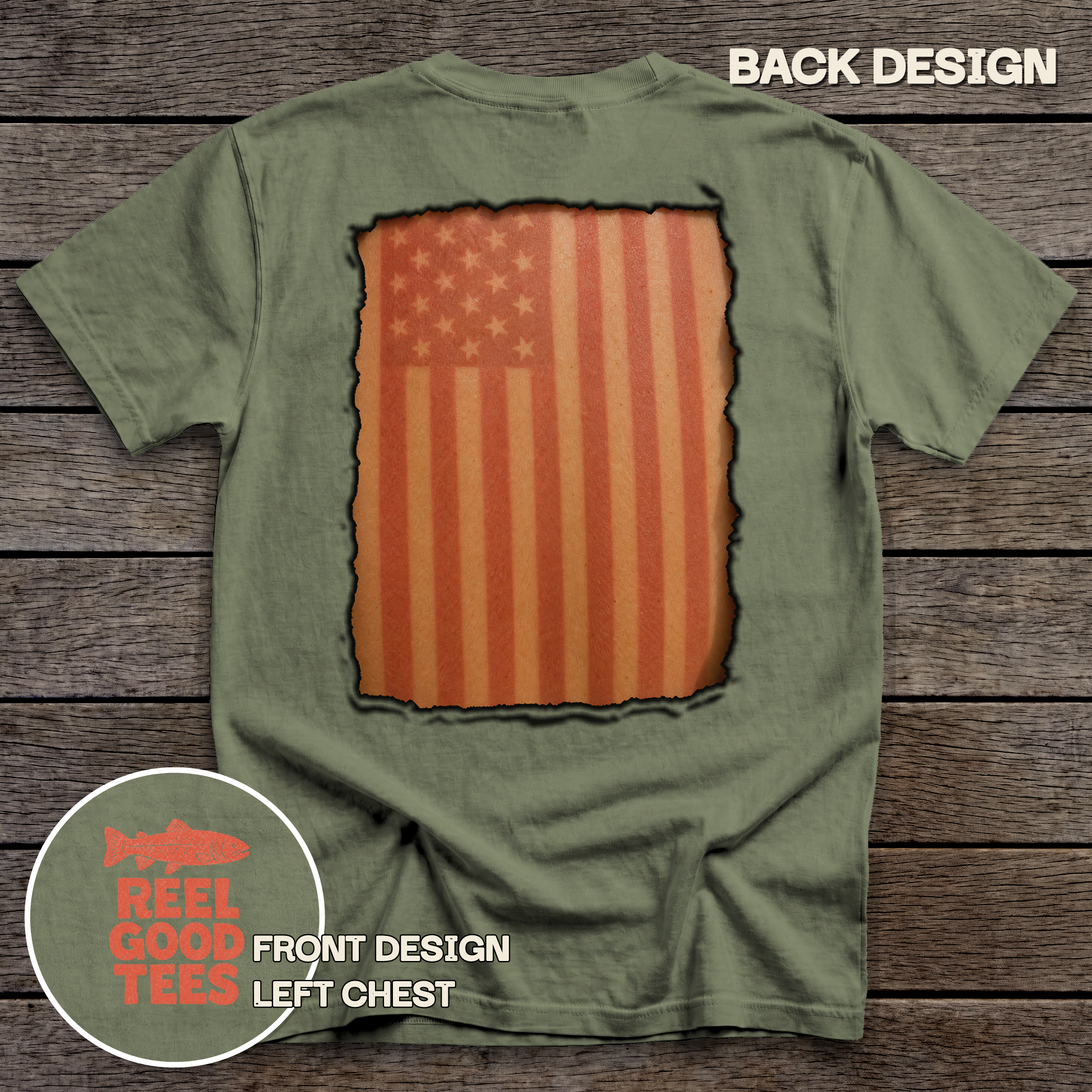Star-Spangled & Sunburned tee - Sage - back