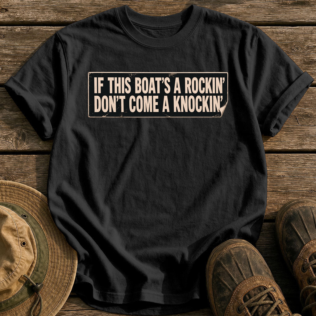 If This Boat's a Rockin' tee - Black - front