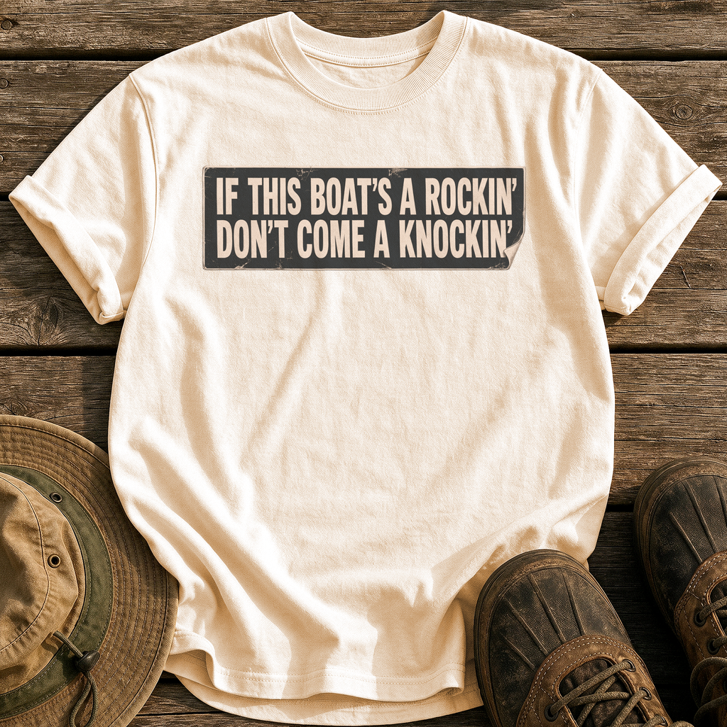 If This Boat's a Rockin' tee - Ivory - front