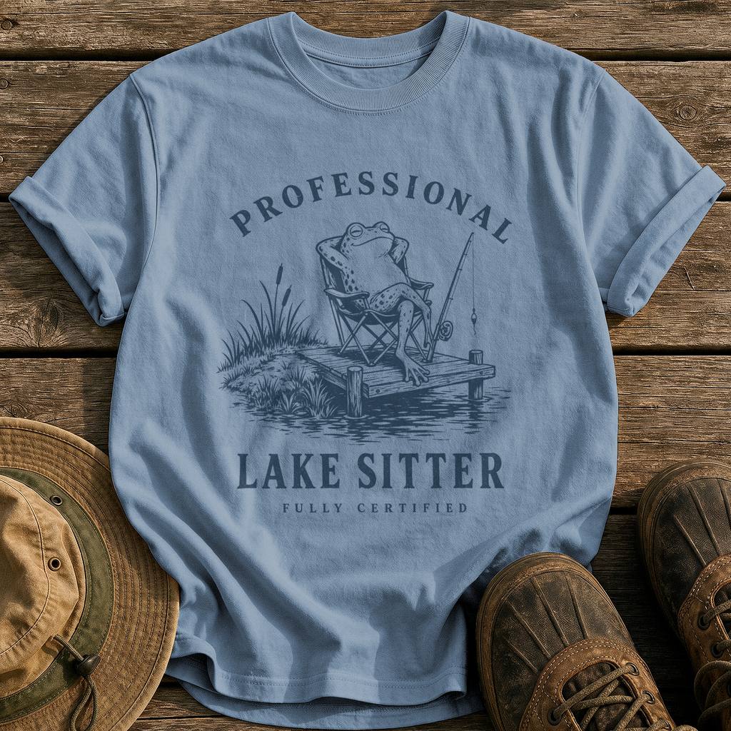 Professional Lake Sitter tee - Blue Jean - front