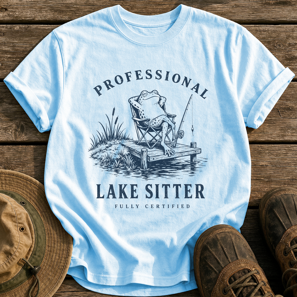 Professional Lake Sitter tee - Chambray - front
