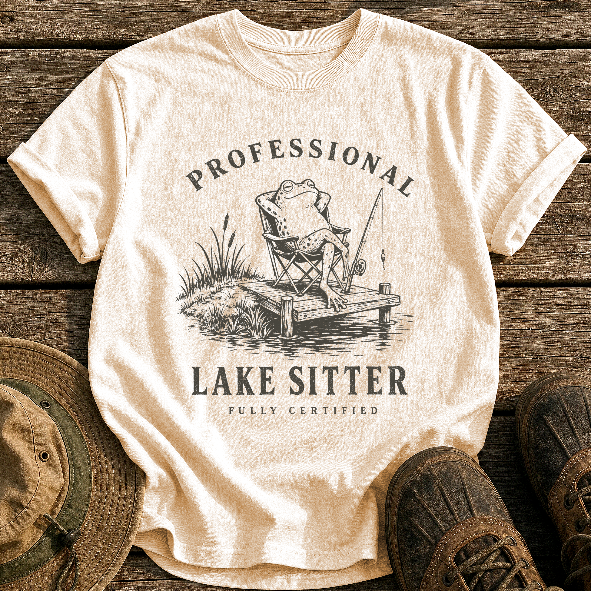 Professional Lake Sitter tee - Ivory - front