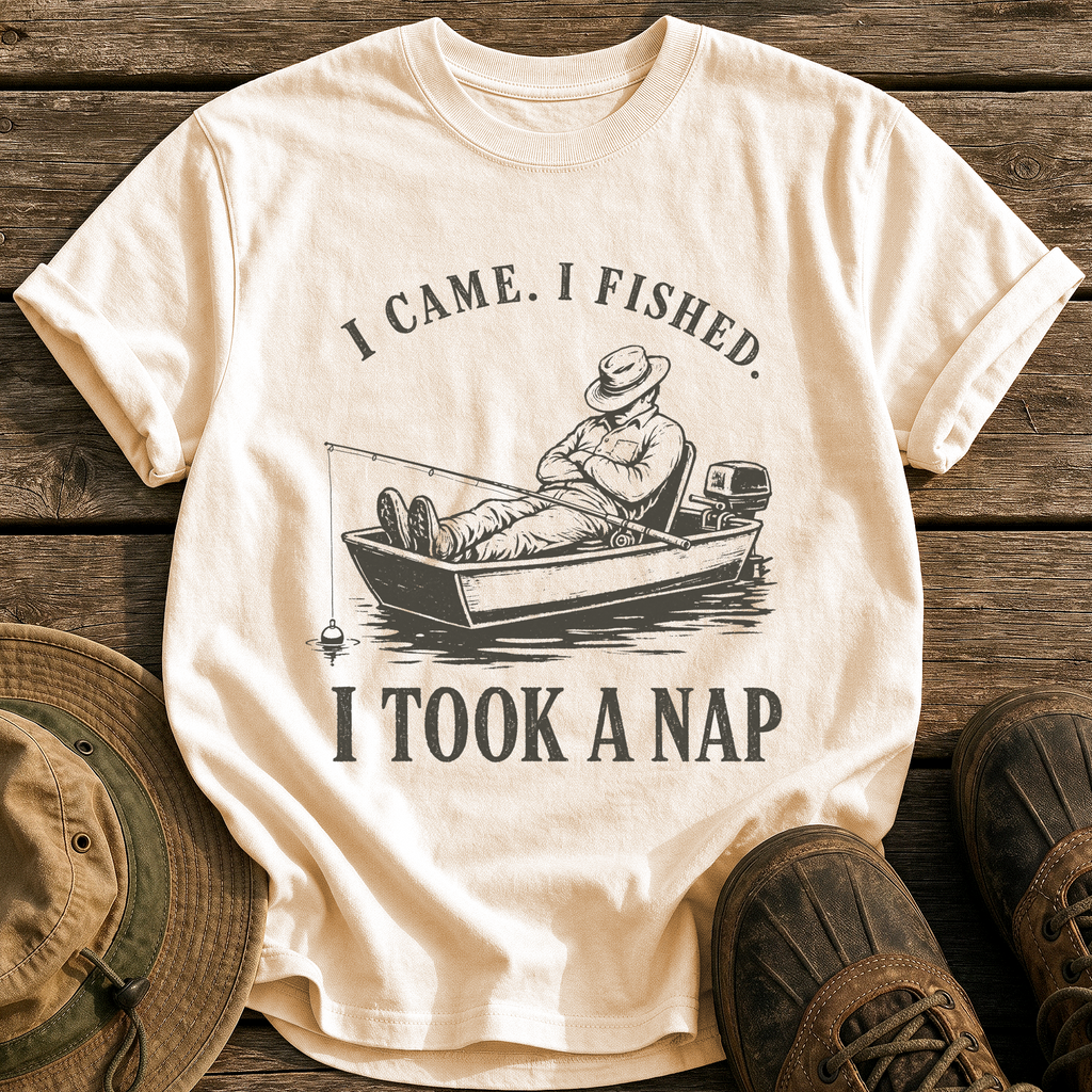 Came, Fished, Napped tee - Ivory - front