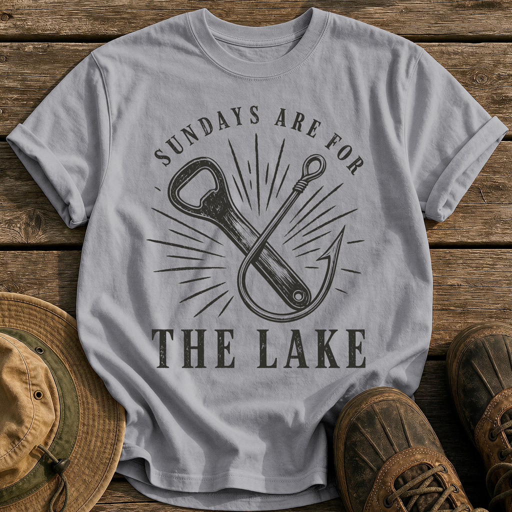 Sundays Are for the Lake tee - Grey - front