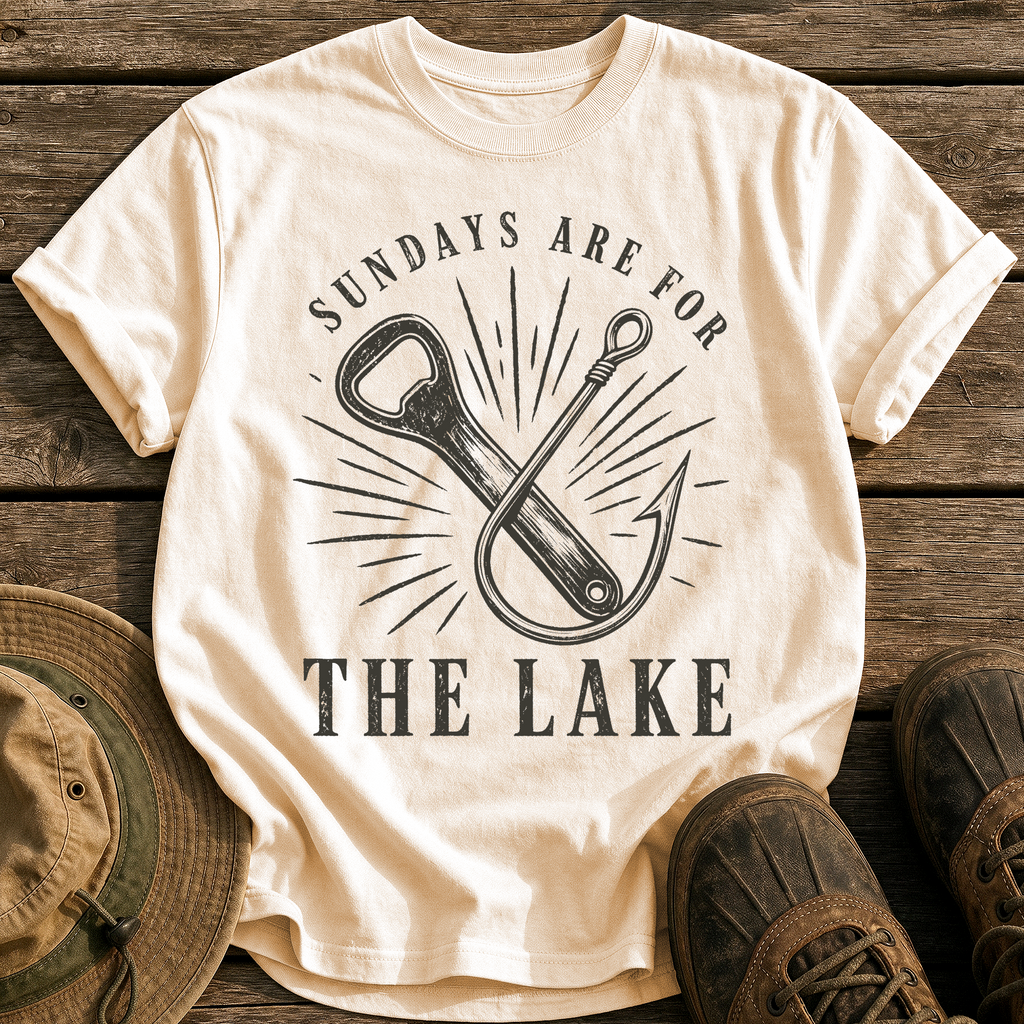 Sundays Are for the Lake tee - Ivory - front