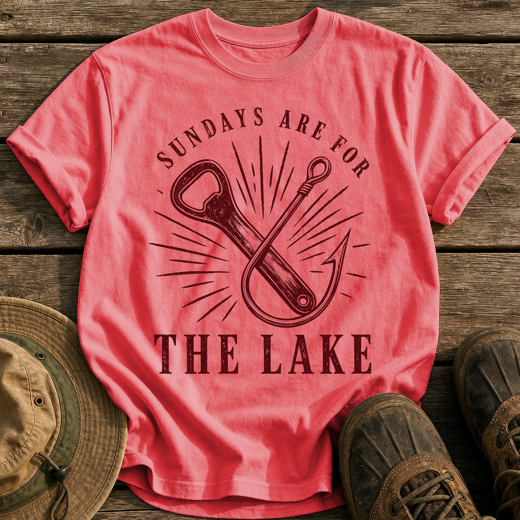 Sundays Are for the Lake tee - Watermelon - front