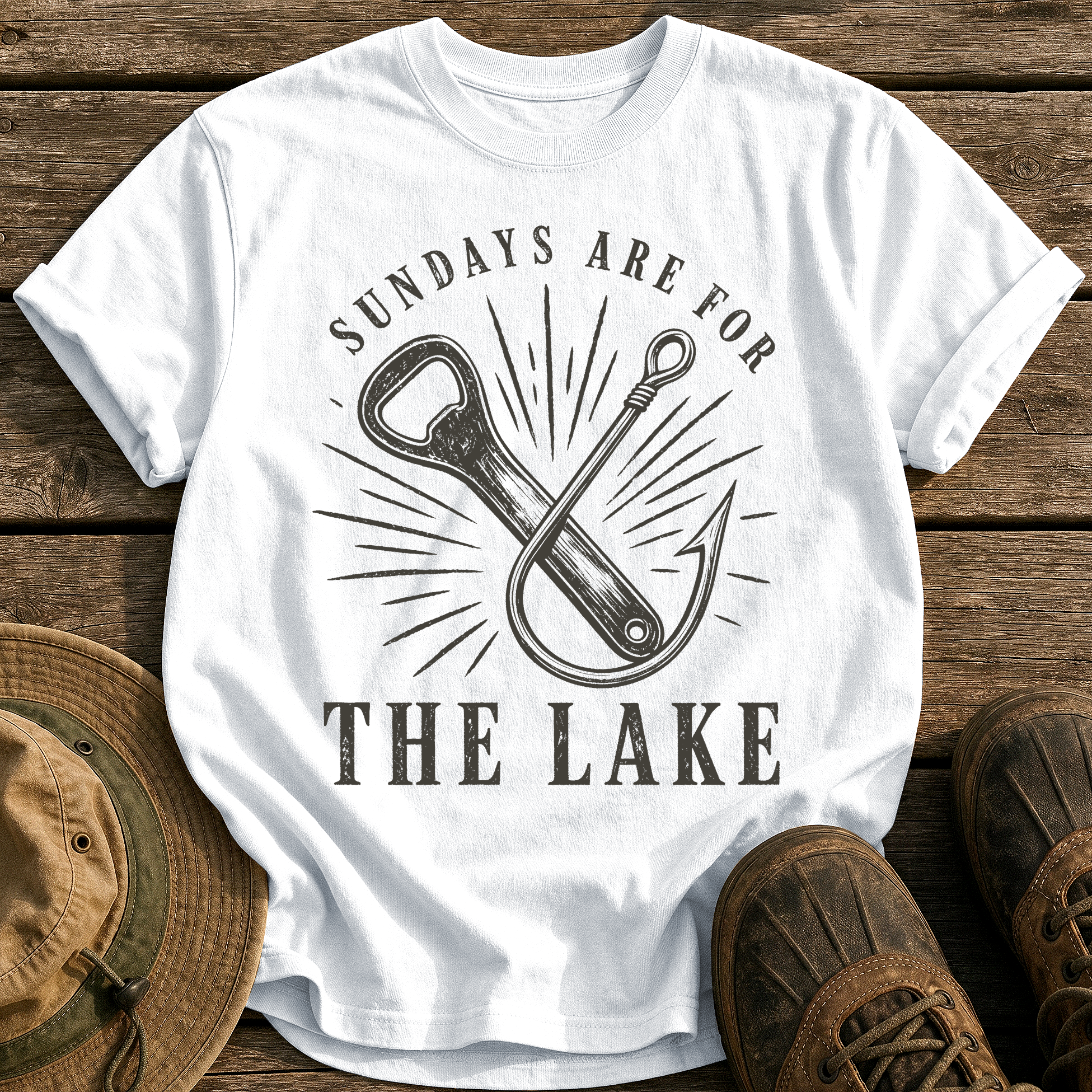 Sundays Are for the Lake tee - White - front