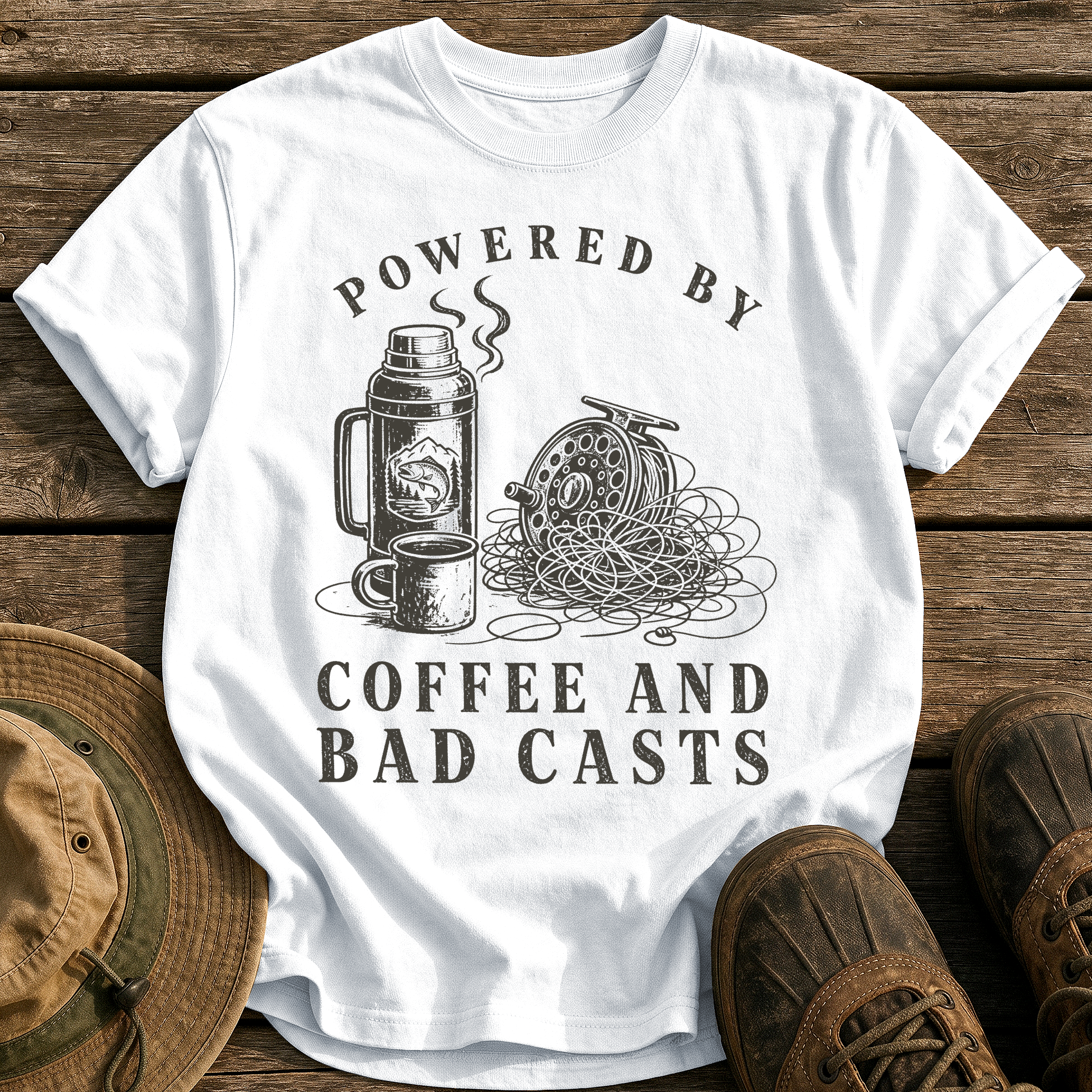 Coffee and Bad Casts tee - White - front