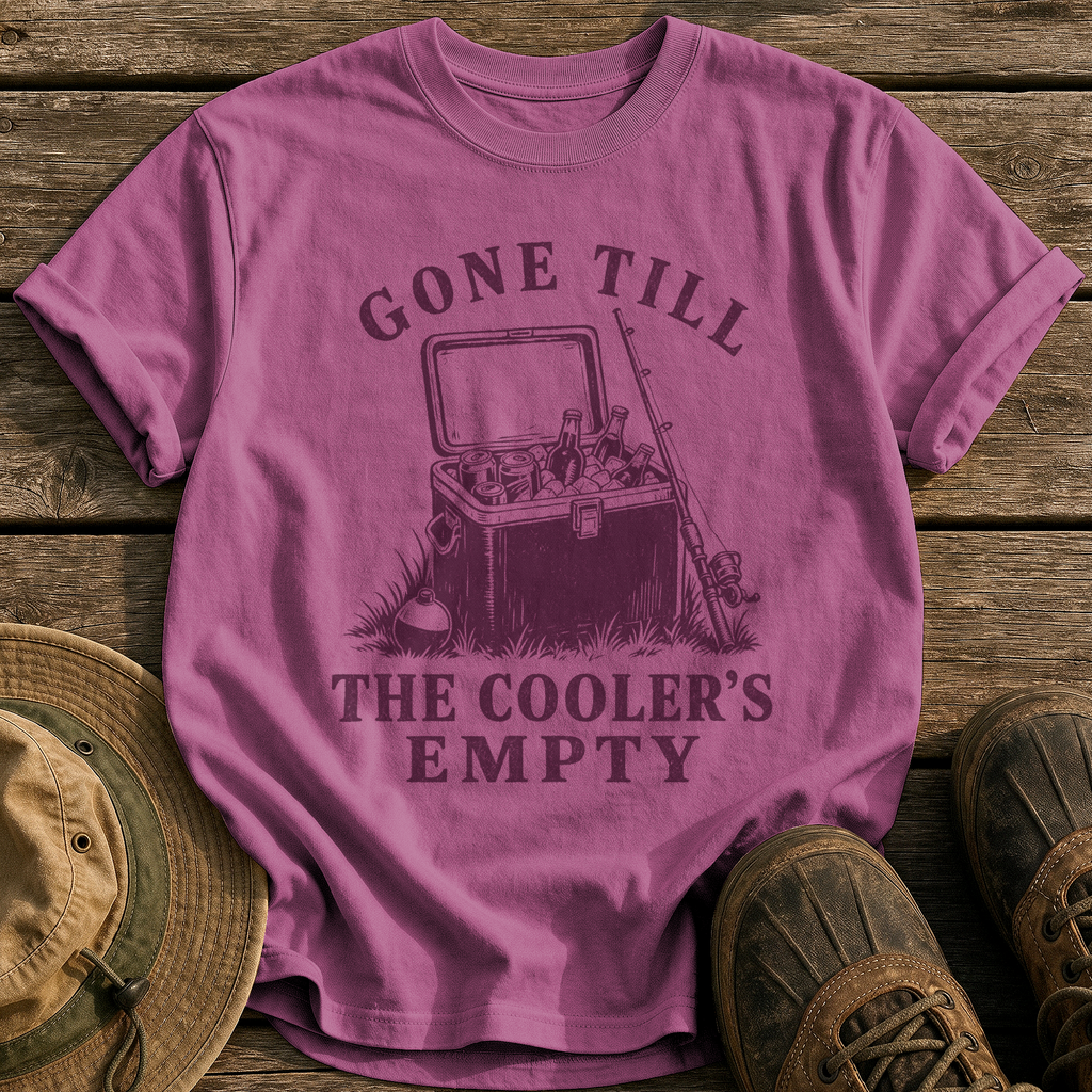 Gone Till The Cooler's Empty tee - Berry - front