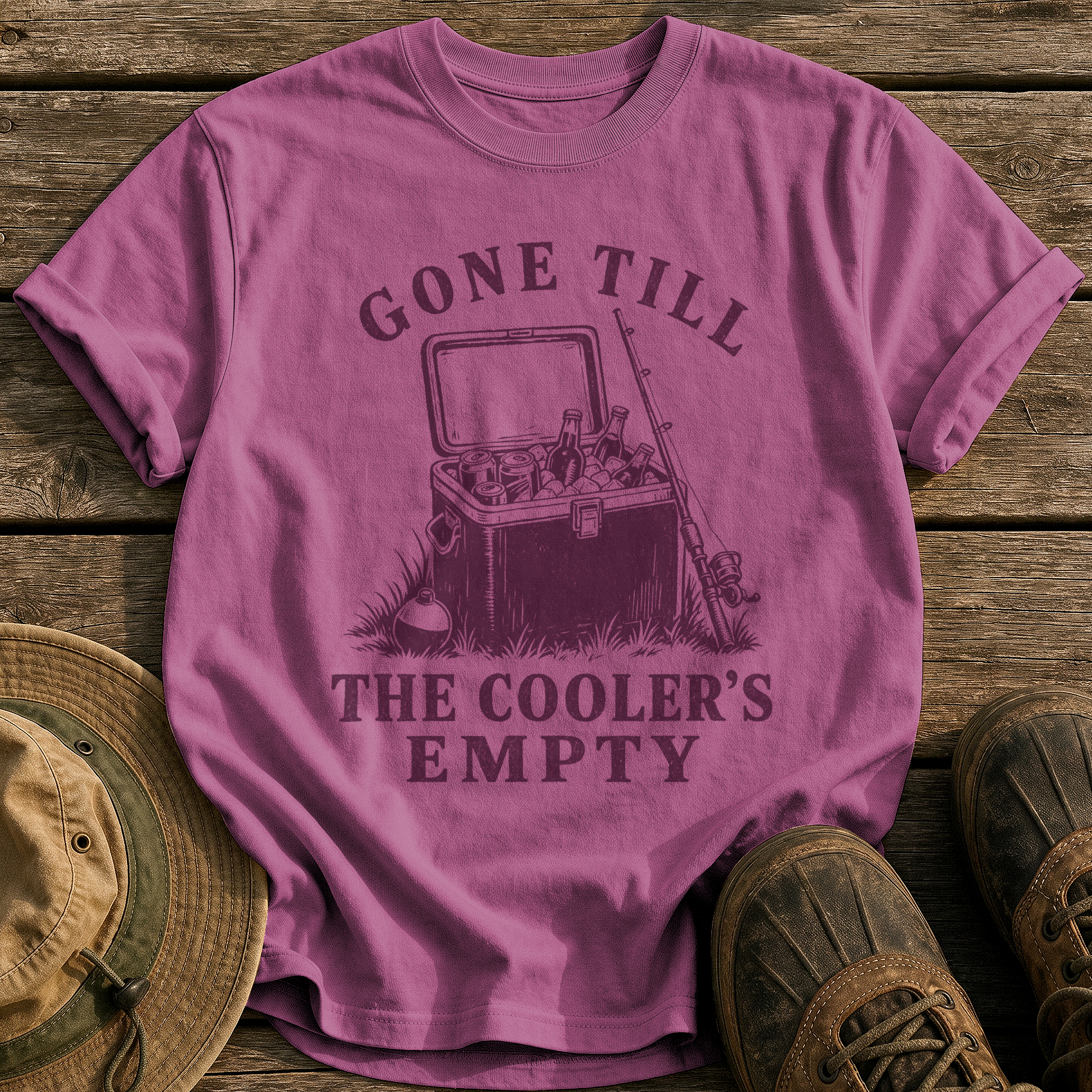 Gone Till The Cooler's Empty tee - Berry - front