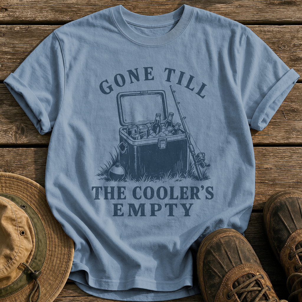 Gone Till The Cooler's Empty tee - Blue Jean - front