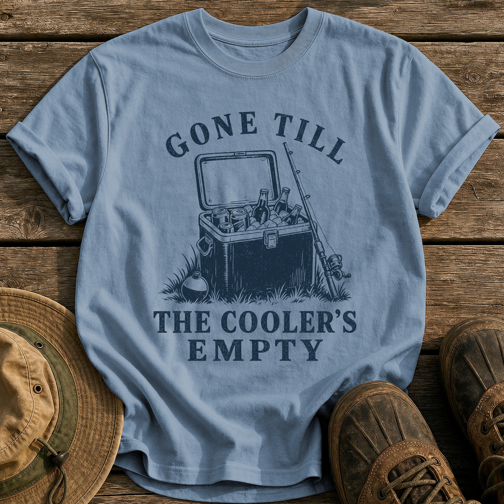 Gone Till The Cooler's Empty tee - Blue Jean - front