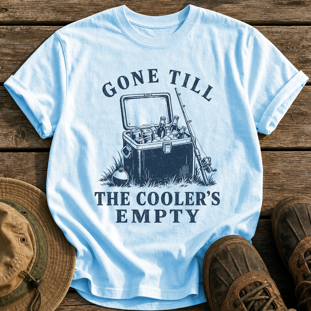Gone Till The Cooler's Empty tee - Chambray - front