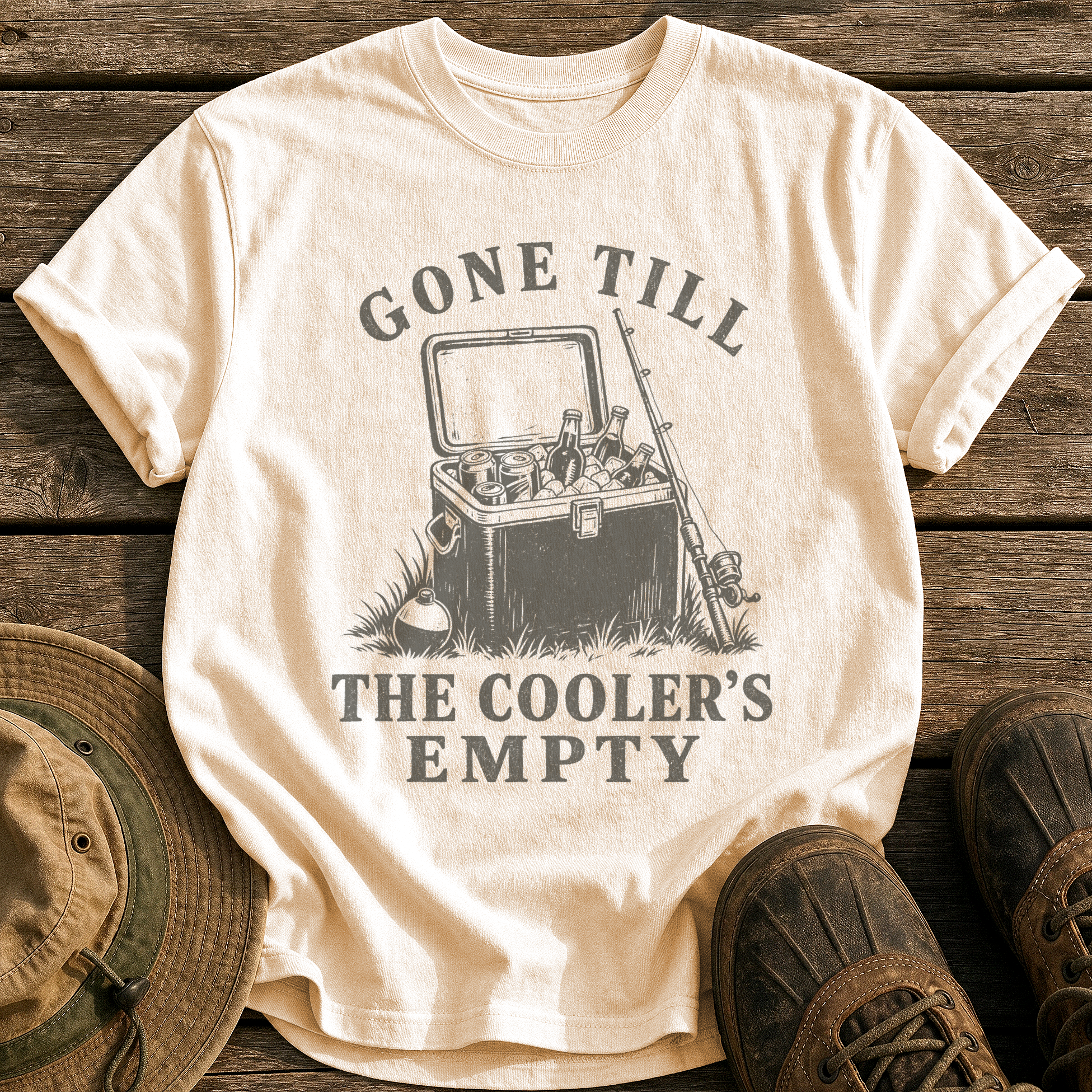 Gone Till The Cooler's Empty tee - Ivory - front