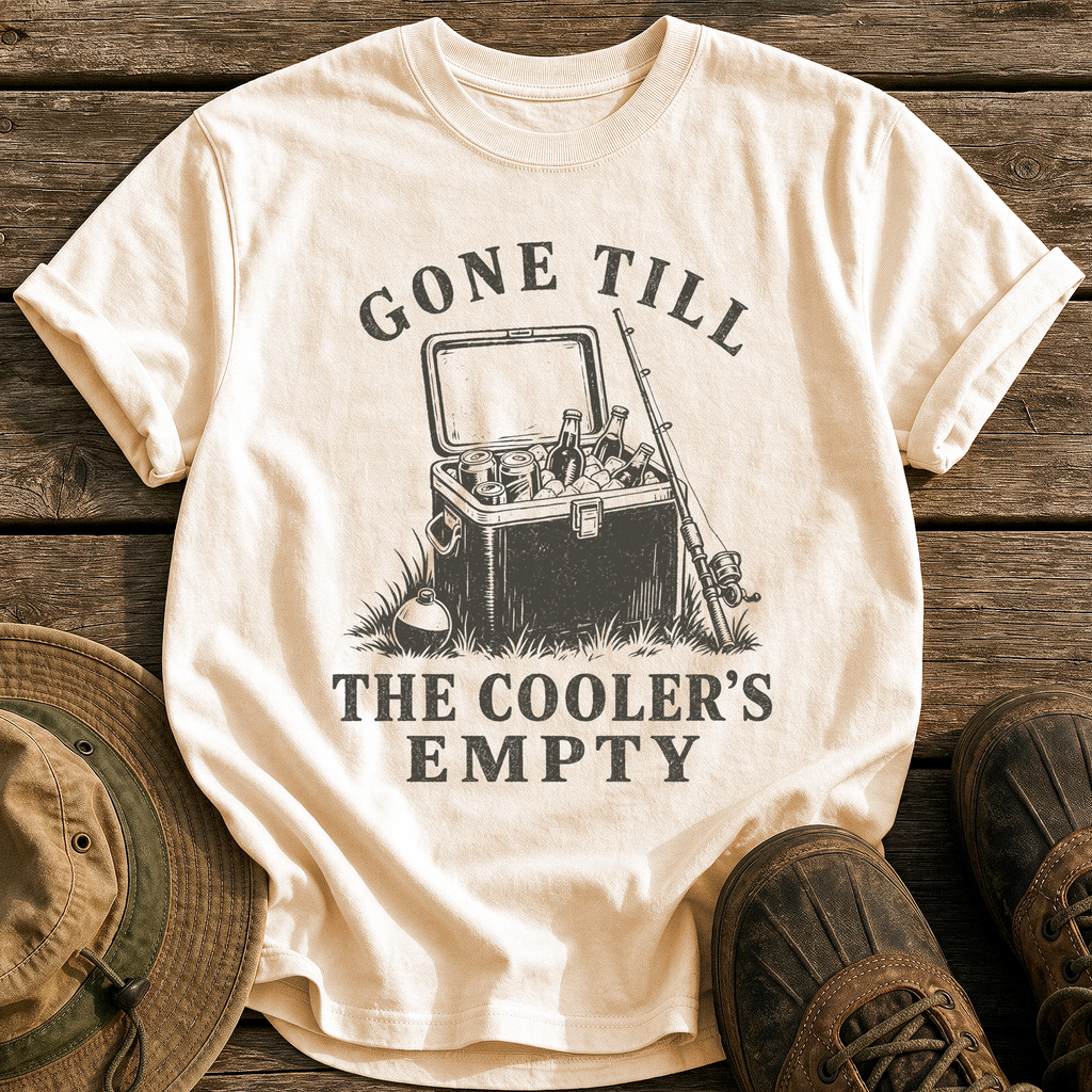 Gone Till The Cooler's Empty tee - Ivory - front