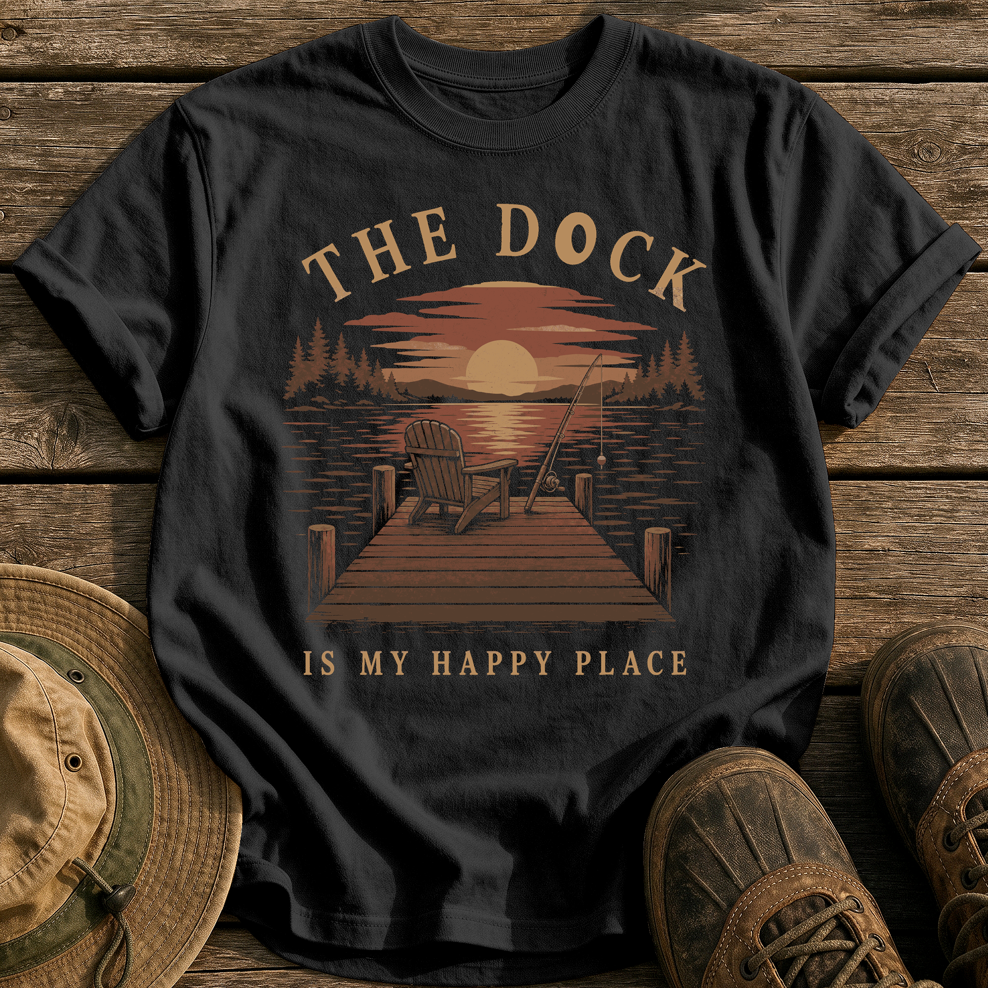 Dock Is My Happy Place tee - Black - front